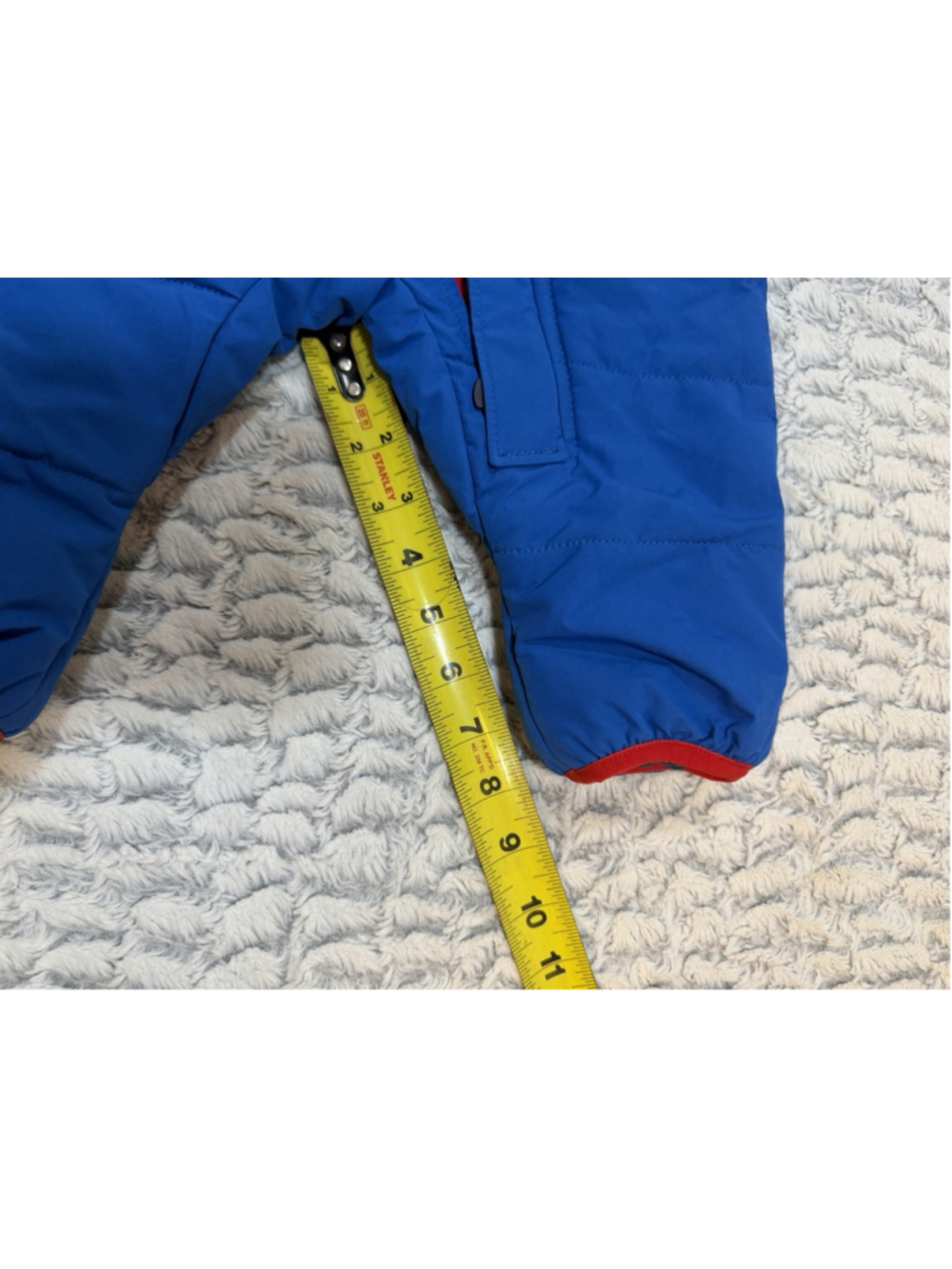 The North Face Hooded Full Zip One-Piece Snowsuit Blue/Red 3-6 Months - Picture 5 of 8